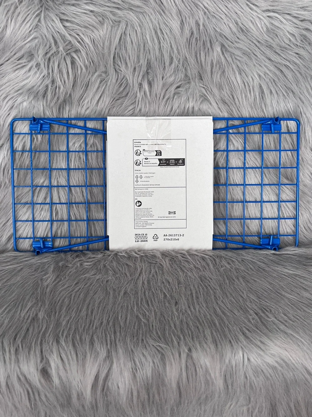 IKEA GREJIG Blue Wire Shelf / Shoe Rack • Stackable Storage • NWT